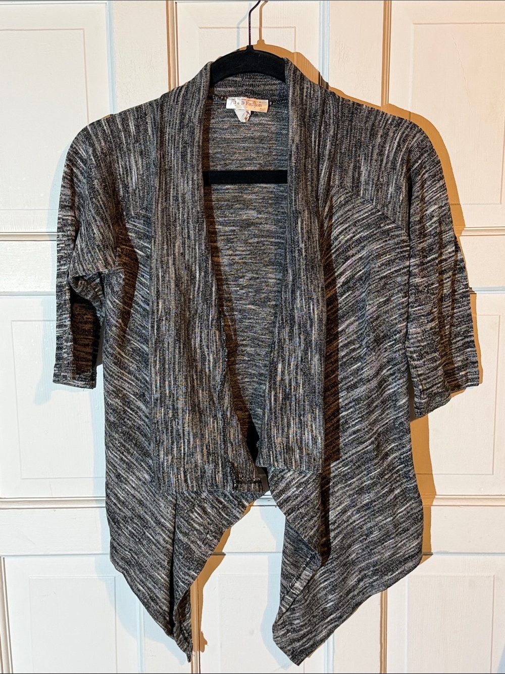 J & D Fashion Cozy Open-Front Draped Cardigan - Gray